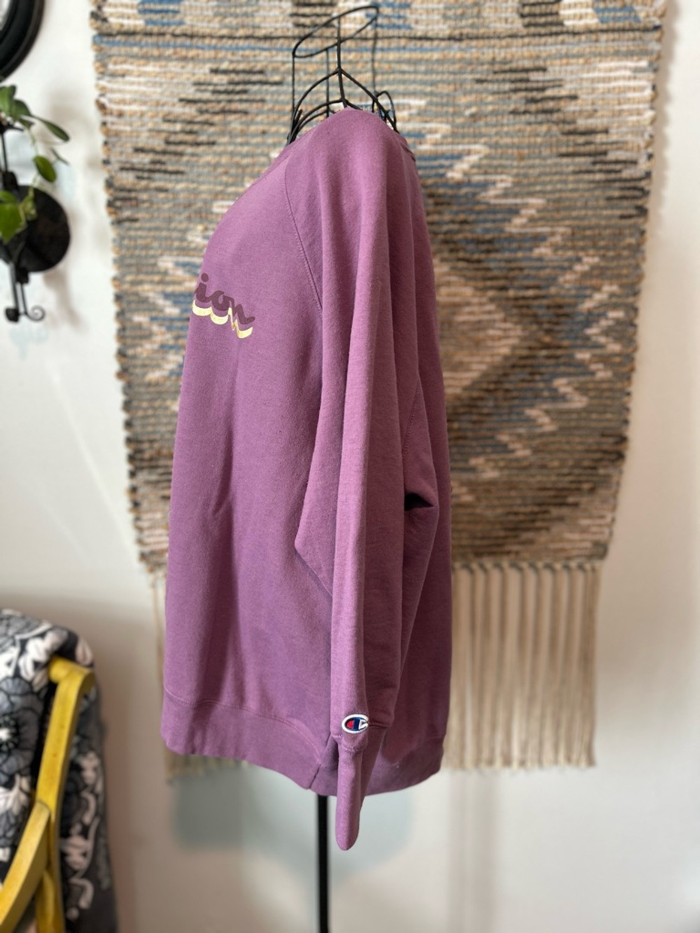 Champion Purple Script Crewneck Sweatshirt - Picture 4 of 10